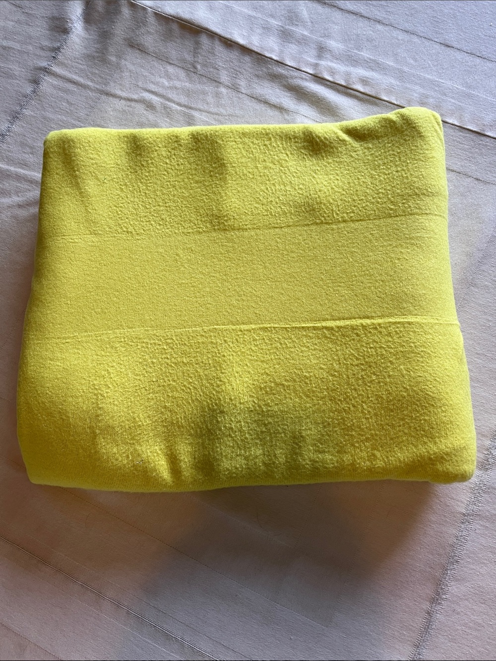 Plush Fleece Bright Lemon Bar Yellow Knit     Stretch Fabric 4 Yards
